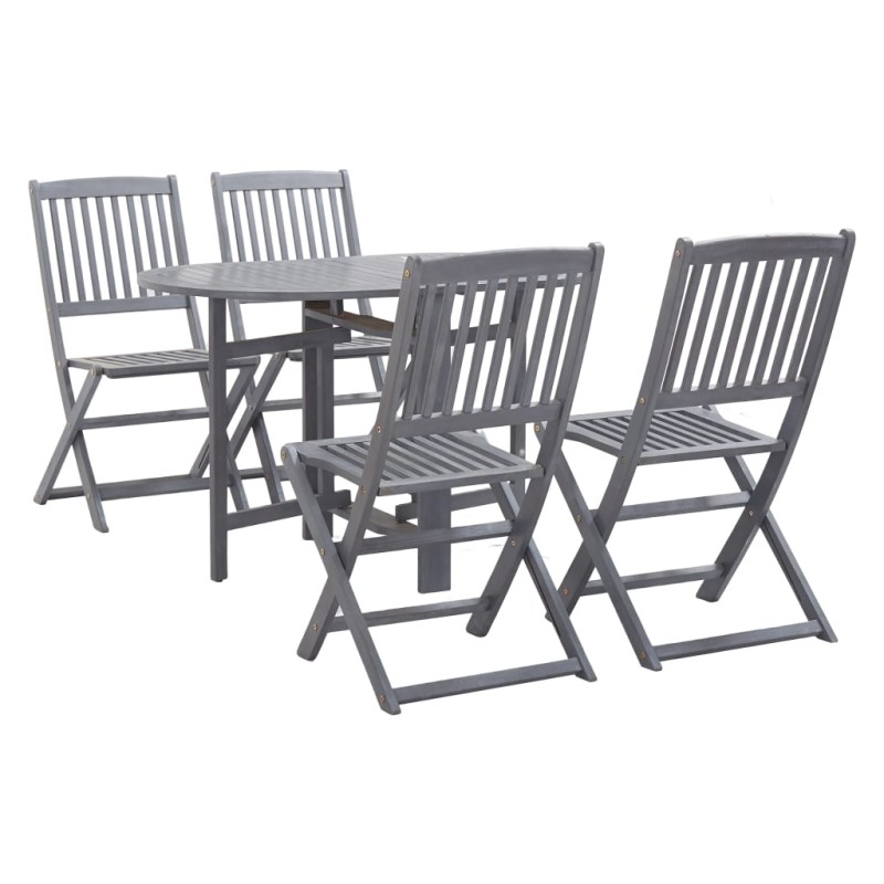 vidaXL Set da Pranzo per Giardino 5 pz Legno Massello di Acacia Grigio vidaXL Set da Pranzo per Giardino 5 pz Legno Massello di Acacia Grigio