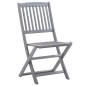 vidaXL Set da Pranzo per Giardino 5 pz Legno Massello di Acacia Grigio vidaXL Set da Pranzo per Giardino 5 pz Legno Massello di Acacia Grigio