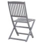 vidaXL Set da Pranzo per Giardino 5 pz Legno Massello di Acacia Grigio vidaXL Set da Pranzo per Giardino 5 pz Legno Massello di Acacia Grigio