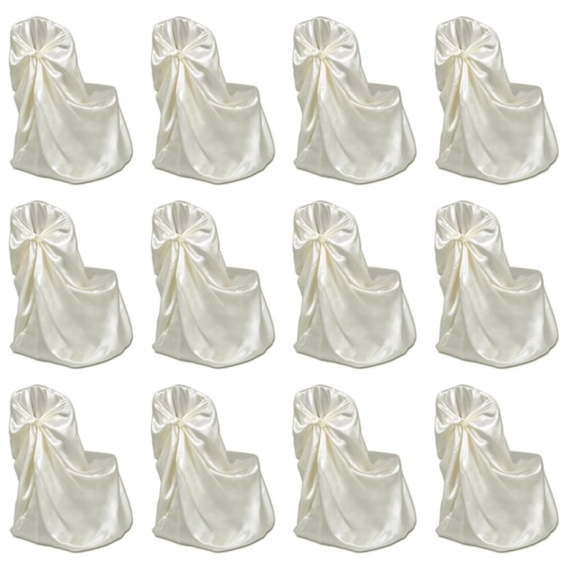 vidaXL Coprisedie per Feste di Matrimonio 12 pz Crema vidaXL Coprisedie per Feste di Matrimonio 12 pz Crema