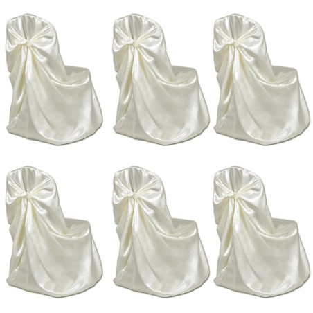 vidaXL Coprisedie per Feste di Matrimonio 12 pz Crema