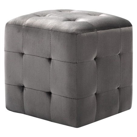 vidaXL Pouf 2 pz Grigio 30x30x30 cm in Velluto
