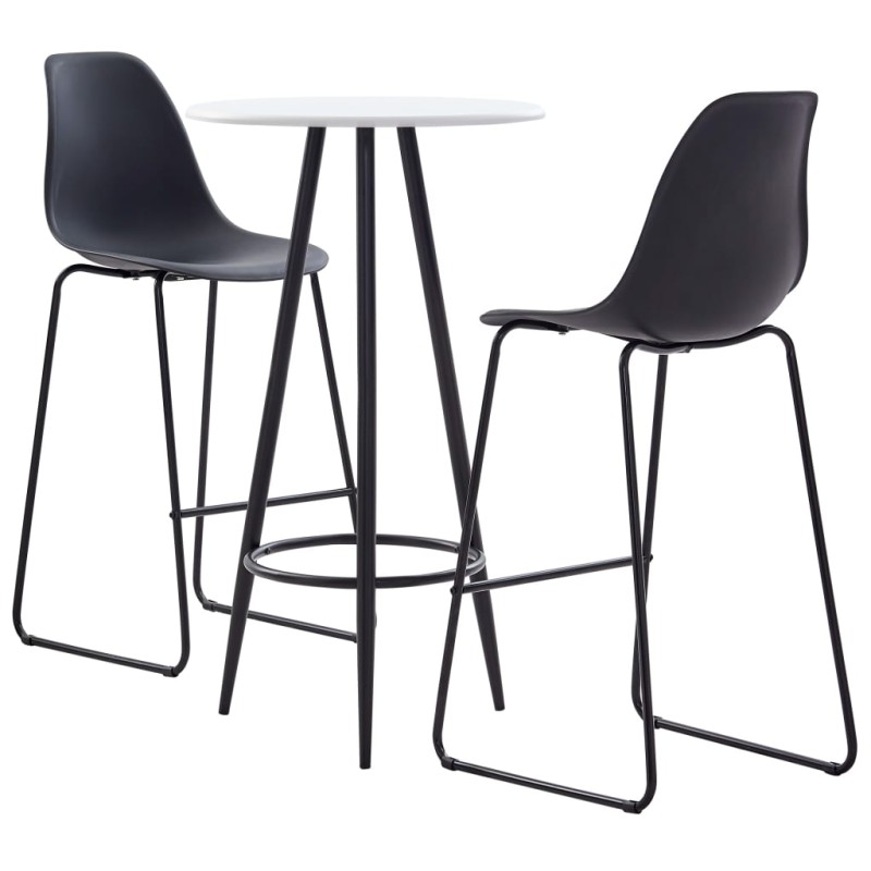 vidaXL Set da Bar 3 pz in Plastica Nero vidaXL Set da Bar 3 pz in Plastica Nero