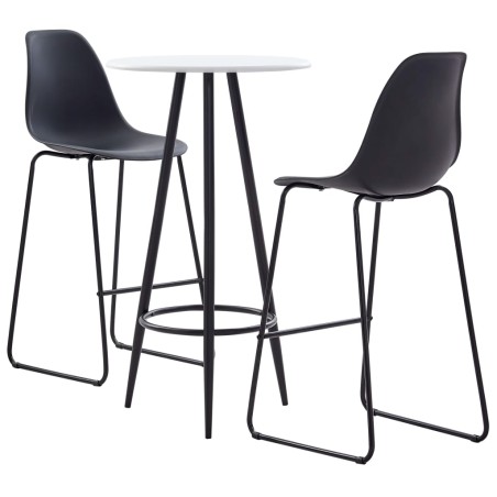 vidaXL Set da Bar 3 pz in Plastica Nero