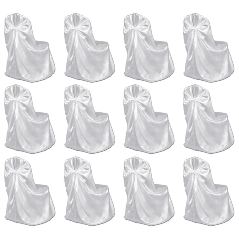 vidaXL Coprisedia per Feste di Matrimonio 12 pz Bianca vidaXL Coprisedia per Feste di Matrimonio 12 pz Bianca