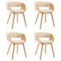 vidaXL Sedie da Pranzo 4 pz in Legno Curvato e Similpelle Crema vidaXL Sedie da Pranzo 4 pz in Legno Curvato e Similpelle Crema
