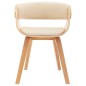 vidaXL Sedie da Pranzo 4 pz in Legno Curvato e Similpelle Crema vidaXL Sedie da Pranzo 4 pz in Legno Curvato e Similpelle Crema