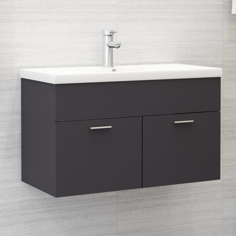 Mobile Sottolavabo Grigio 80x38,5x46 cm in Truciolato Mobile Sottolavabo Grigio 80x38,5x46 cm in Truciolato