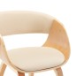 vidaXL Sedie da Pranzo 4 pz in Legno Curvato e Similpelle Crema vidaXL Sedie da Pranzo 4 pz in Legno Curvato e Similpelle Crema