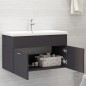 Mobile Sottolavabo Grigio 80x38,5x46 cm in Truciolato Mobile Sottolavabo Grigio 80x38,5x46 cm in Truciolato