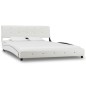 vidaXL Letto con Materasso Bianco in Similpelle 140x200 cm vidaXL Letto con Materasso Bianco in Similpelle 140x200 cm