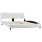 vidaXL Letto con Materasso Bianco in Similpelle 140x200 cm vidaXL Letto con Materasso Bianco in Similpelle 140x200 cm