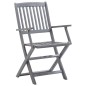 vidaXL Set da Pranzo per Giardino 5 pz Legno Massello di Acacia Grigio vidaXL Set da Pranzo per Giardino 5 pz Legno Massello di Acacia Grigio