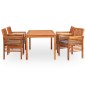 vidaXL Set da Pranzo da Giardino 5 pz con Cuscini Massello di Acacia vidaXL Set da Pranzo da Giardino 5 pz con Cuscini Massello di Acacia