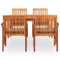 vidaXL Set da Pranzo da Giardino 5 pz con Cuscini Massello di Acacia vidaXL Set da Pranzo da Giardino 5 pz con Cuscini Massello di Acacia