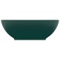 Lavandino Lusso Ovale Verde Scuro Opaco 40x33 cm in Ceramica