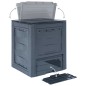 vidaXL Compostiere per Giardino 2 pz Grigio 60x60x73 cm 520 L vidaXL Compostiere per Giardino 2 pz Grigio 60x60x73 cm 520 L