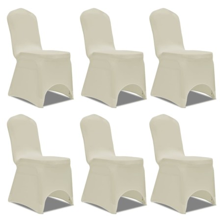 vidaXL Coprisedia in Tessuto Elasticizzato Crema 12 pz