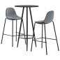 vidaXL Set da Bar 3 pz in Tessuto Grigio Chiaro vidaXL Set da Bar 3 pz in Tessuto Grigio Chiaro