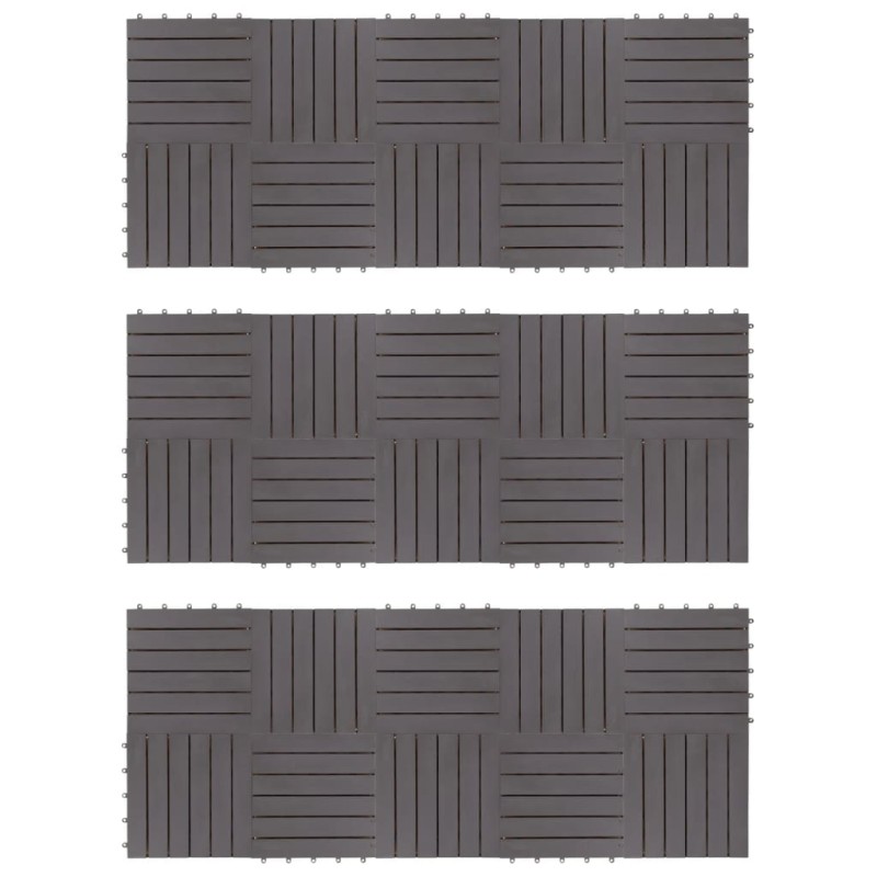 vidaXL Pannelli Decking 30 pz Grigio Slavato 30x30cm Massello d'Acacia vidaXL Pannelli Decking 30 pz Grigio Slavato 30x30cm Massello d'Acacia