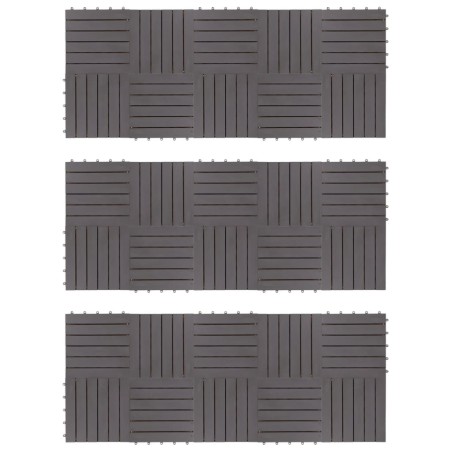 vidaXL Pannelli Decking 30 pz Grigio Slavato 30x30cm Massello d'Acacia