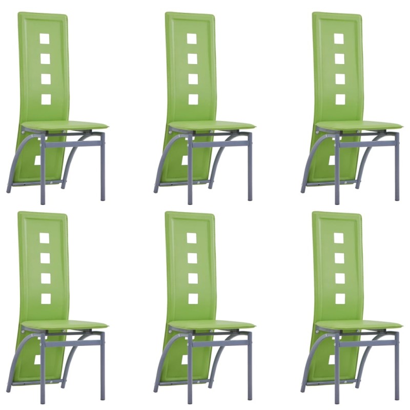 vidaXL Sedie da Pranzo 6 pz Verdi in Similpelle vidaXL Sedie da Pranzo 6 pz Verdi in Similpelle