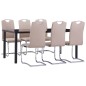 vidaXL Set da Pranzo 7 pz in Similpelle Cappuccino vidaXL Set da Pranzo 7 pz in Similpelle Cappuccino