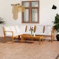 vidaXL Set Divani da Giardino 5 pz con Cuscini Crema in Legno Acacia vidaXL Set Divani da Giardino 5 pz con Cuscini Crema in Legno Acacia