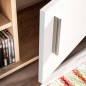 Parete Attrezzata Porta TV con Luci LED Rovere Sonoma e Bianco Parete Attrezzata Porta TV con Luci LED Rovere Sonoma e Bianco