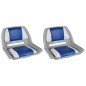 vidaXL Sedili per Barca 2 pz Pieghevoli Cuscino Blu-Bianco 41x51x48 cm vidaXL Sedili per Barca 2 pz Pieghevoli Cuscino Blu-Bianco 41x51x48 cm