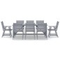 vidaXL Set Pranzo da Giardino 9 pz in Legno Massello di Acacia Grigio vidaXL Set Pranzo da Giardino 9 pz in Legno Massello di Acacia Grigio