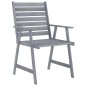 vidaXL Set Pranzo da Giardino 9 pz in Legno Massello di Acacia Grigio vidaXL Set Pranzo da Giardino 9 pz in Legno Massello di Acacia Grigio