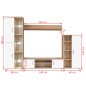 Parete Attrezzata Porta TV con Luci LED Rovere Sonoma e Bianco Parete Attrezzata Porta TV con Luci LED Rovere Sonoma e Bianco