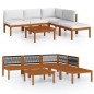 vidaXL Set Divani da Giardino 6 pz con Cuscini Crema Massello Acacia vidaXL Set Divani da Giardino 6 pz con Cuscini Crema Massello Acacia