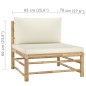 vidaXL Set Salotto da Giardino 6pz con Cuscini Bianco Crema in Bambù vidaXL Set Salotto da Giardino 6pz con Cuscini Bianco Crema in Bambù