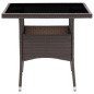 vidaXL Set da Pranzo da Giardino 3 pz Marrone in Polyrattan e Vetro vidaXL Set da Pranzo da Giardino 3 pz Marrone in Polyrattan e Vetro