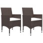 vidaXL Set da Pranzo da Giardino 3 pz Marrone in Polyrattan e Vetro vidaXL Set da Pranzo da Giardino 3 pz Marrone in Polyrattan e Vetro