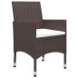 vidaXL Set da Pranzo da Giardino 3 pz Marrone in Polyrattan e Vetro vidaXL Set da Pranzo da Giardino 3 pz Marrone in Polyrattan e Vetro