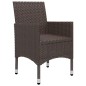 vidaXL Set da Pranzo da Giardino 3 pz Marrone in Polyrattan e Vetro vidaXL Set da Pranzo da Giardino 3 pz Marrone in Polyrattan e Vetro