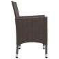 vidaXL Set da Pranzo da Giardino 3 pz Marrone in Polyrattan e Vetro vidaXL Set da Pranzo da Giardino 3 pz Marrone in Polyrattan e Vetro