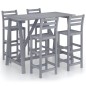 vidaXL Set da Bar da Giardino 5 pz Grigio in Legno Massello di Acacia vidaXL Set da Bar da Giardino 5 pz Grigio in Legno Massello di Acacia