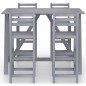 vidaXL Set da Bar da Giardino 5 pz Grigio in Legno Massello di Acacia vidaXL Set da Bar da Giardino 5 pz Grigio in Legno Massello di Acacia