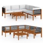 vidaXL Set Divani da Giardino 6 pz con Cuscini Crema Massello Acacia