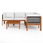 vidaXL Set Divani da Giardino 6 pz con Cuscini Crema Massello Acacia
