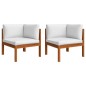 vidaXL Set Divani da Giardino 6 pz con Cuscini Crema Massello Acacia