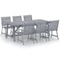 vidaXL Set Pranzo da Giardino 7 pz in Legno Massello di Acacia Grigio vidaXL Set Pranzo da Giardino 7 pz in Legno Massello di Acacia Grigio