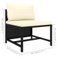 vidaXL Set Divani da Giardino 12 pz con Cuscini in Polyrattan Nero vidaXL Set Divani da Giardino 12 pz con Cuscini in Polyrattan Nero