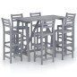 vidaXL Set da Bar da Giardino 7 pz Grigio in Legno Massello di Acacia vidaXL Set da Bar da Giardino 7 pz Grigio in Legno Massello di Acacia