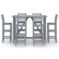 vidaXL Set da Bar da Giardino 7 pz Grigio in Legno Massello di Acacia vidaXL Set da Bar da Giardino 7 pz Grigio in Legno Massello di Acacia