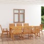 vidaXL Set Pranzo da Giardino 9 pz in Legno Massello di Acacia vidaXL Set Pranzo da Giardino 9 pz in Legno Massello di Acacia